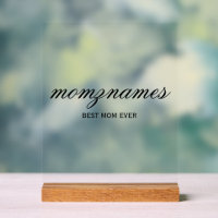 Personalised Best Mum Ever Calligraphy Name