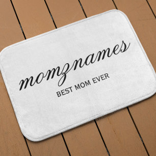 Personalised Best Mum Ever Calligraphy Name Bath Mat