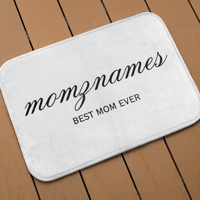 Personalised Best Mum Ever Calligraphy Name Bath Mat (Creator Uploaded)