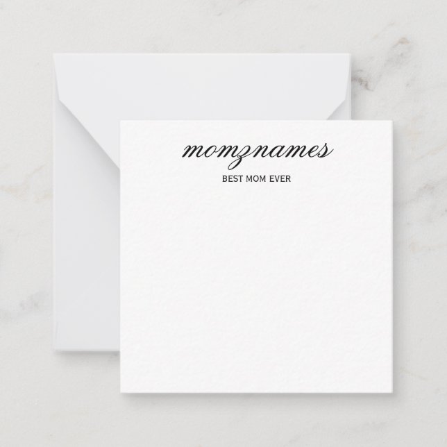 Personalised Best Mum Ever Calligraphy Name Card (Front)