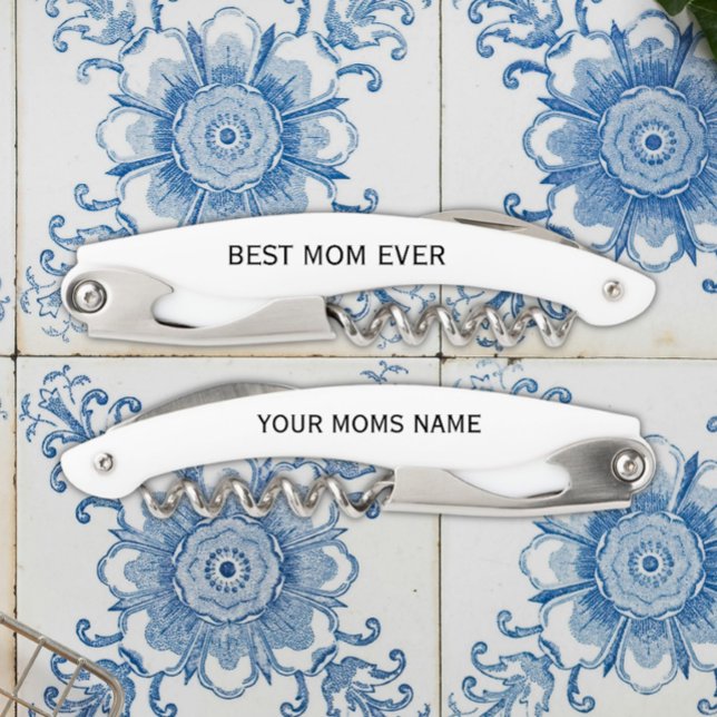 Personalised Best Mum Ever Calligraphy Name Corkscrew (Creator Uploaded)