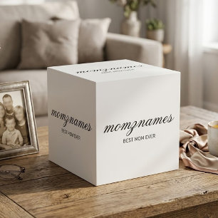 Personalised Best Mum Ever Calligraphy Name Cube