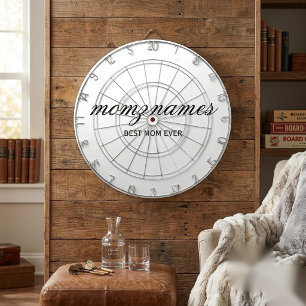 Personalised Best Mum Ever Calligraphy Name Dartboard