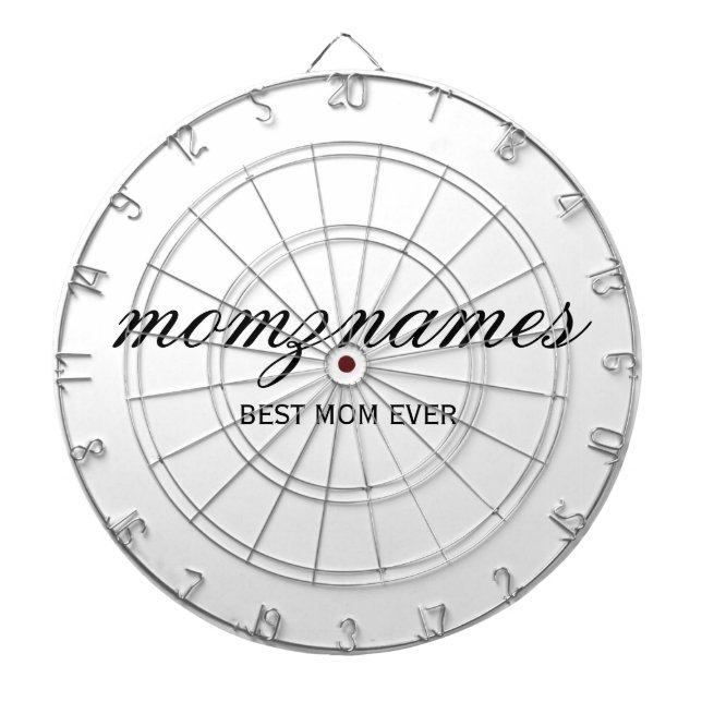 Personalised Best Mum Ever Calligraphy Name Dartboard (Front)