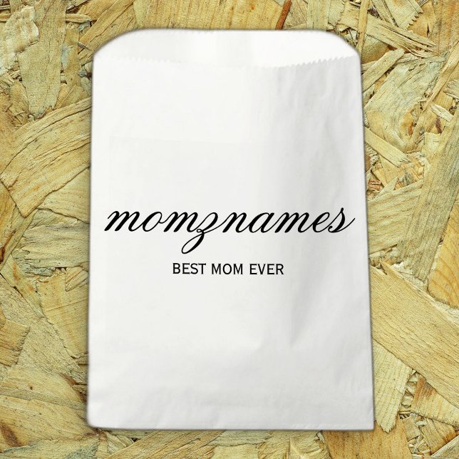 Personalised Best Mum Ever Calligraphy Name Favour Bag (Creator Uploaded)