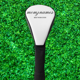 Personalised Best Mum Ever Calligraphy Name Golf Head Cover
