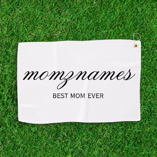 Personalised Best Mum Ever Calligraphy Name Golf Towel