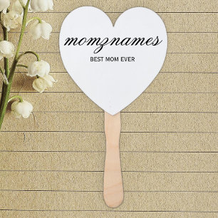 Personalised Best Mum Ever Calligraphy Name Hand Fan