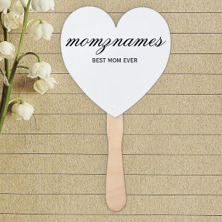 Personalised Best Mum Ever Calligraphy Name Hand Fan