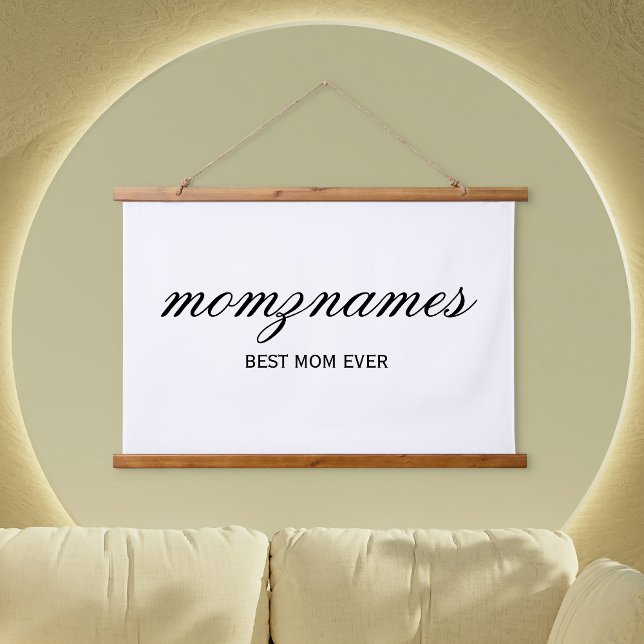 Personalised Best Mum Ever Calligraphy Name Hanging Tapestry (Creator Uploaded)