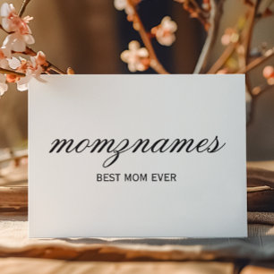Personalised Best Mum Ever Calligraphy Name Holiday Card
