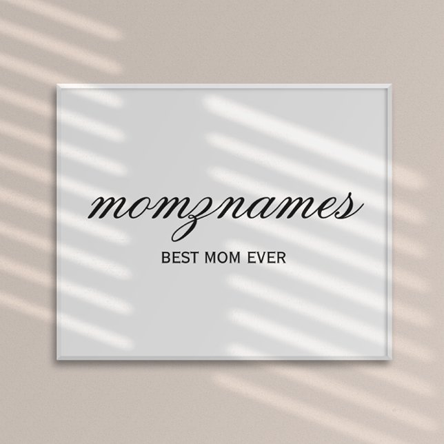 Personalised Best Mum Ever Calligraphy Name Poster (Creator Uploaded)