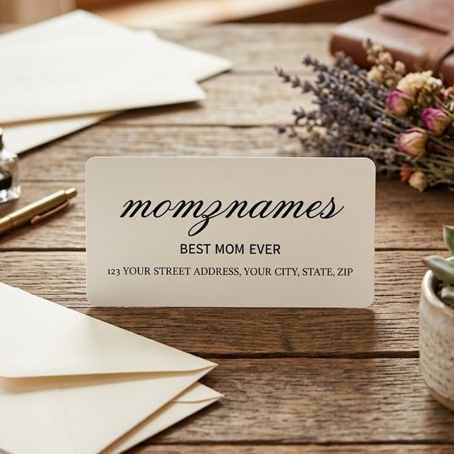 Personalised Best Mum Ever Calligraphy Name Return Address Label (Creator Uploaded)