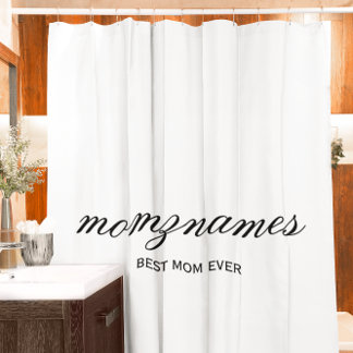 Personalised Best Mum Ever Calligraphy Name Shower Curtain