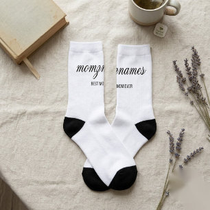 Personalised Best Mum Ever Calligraphy Name Socks