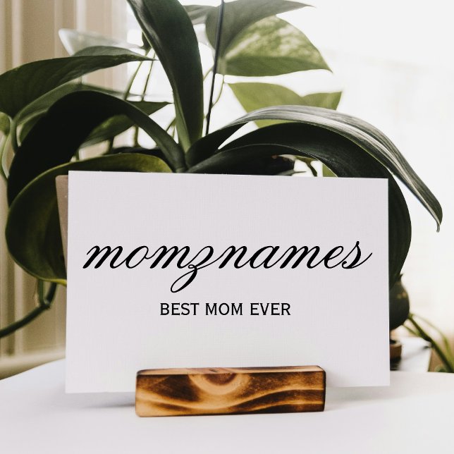 Personalised Best Mum Ever Calligraphy Name Table Number (Creator Uploaded)