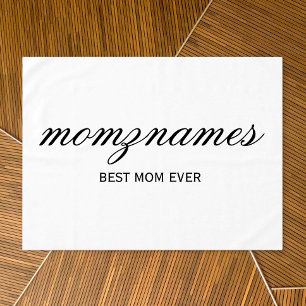 Personalised Best Mum Ever Calligraphy Name Tablecloth
