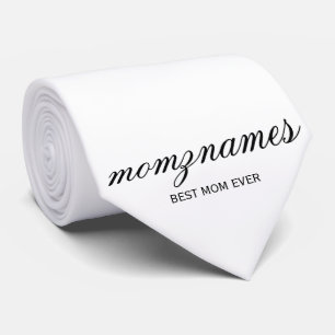 Personalised Best Mum Ever Calligraphy Name Tie