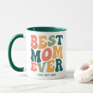 Personalised Best Mum Ever Colourful Groovy Mug