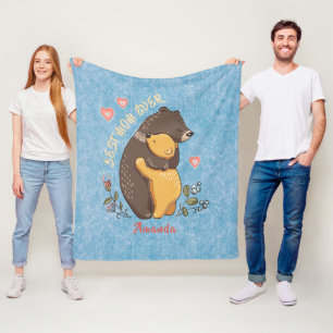 Personalised best mum ever gift, mother day gift f fleece blanket