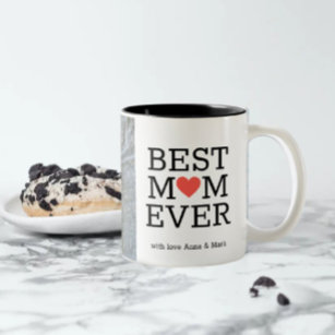 Personalised Best Mum Ever Heart Photo Coffee Mug