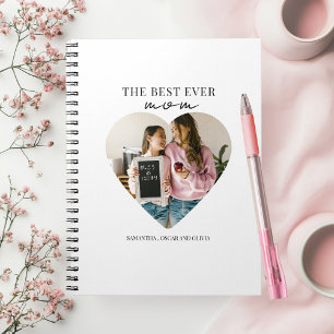 Personalised Best Mum Ever Heart Photo Notebook