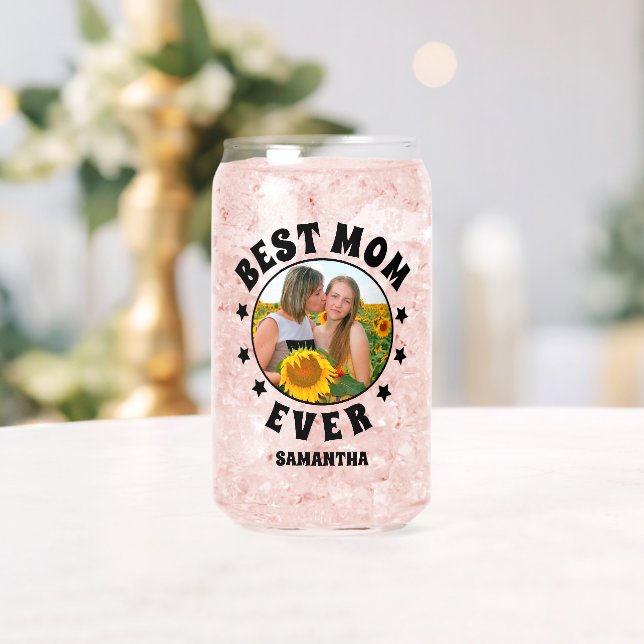 Personalised Best Mum Ever Photo Mother's Day  Can Glass (Insitu (Wedding))