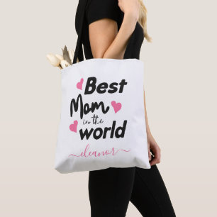 Personalised Best Mum In The World Mother's Gift Tote Bag