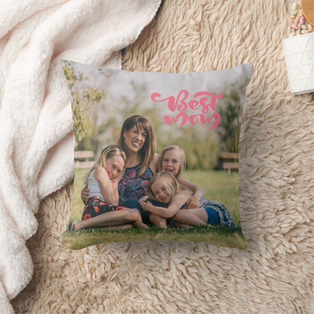 Personalised Best Mum Mother's Day Floral Cushion (Blanket)