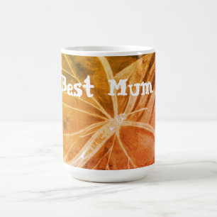 Personalised Best Mum Orange Vintage butterfly Coffee Mug