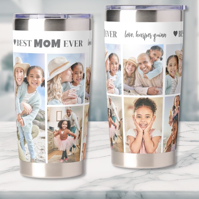 Personalised Best Mum Photo Collage Mother Insulated Tumbler (Personalized Best Mom Photo Collage Mother Insulated Tumbler )