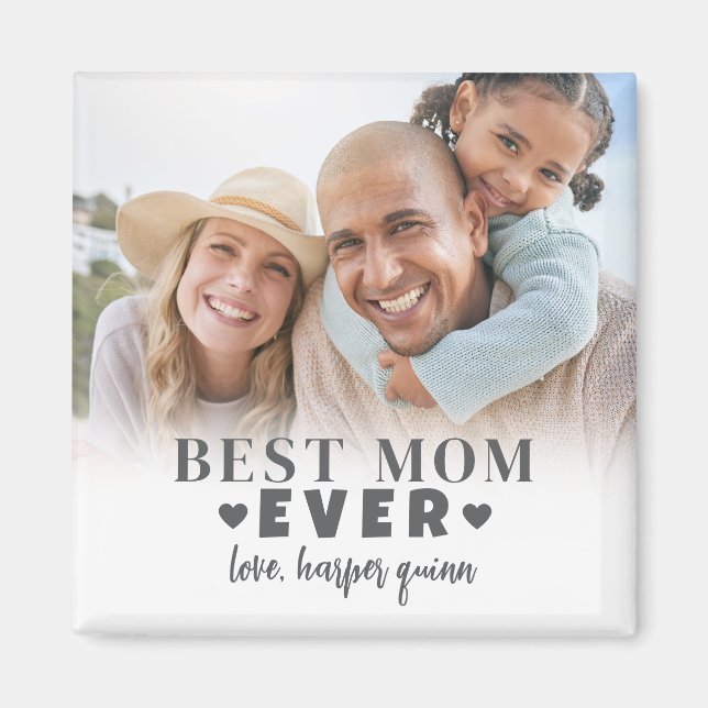 Personalised Best Mum Photo Magnet (Front)