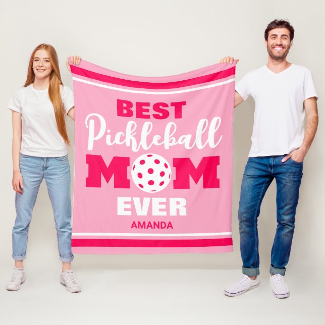 Personalised Best Pickleball Mum Ever Mother's Day Fleece Blanket (In Situ)