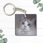 Personalised Best Ragdoll Cat Ever Pet Photo Key Ring<br><div class="desc">This design features a beautiful blue-eyed Ragdoll cat photo and black typography. You can replace the photo with an image of your own cat or kitten. The sample text - Best Ragdoll Ever - can be edited to words of your own choice and a Name can also be provided. If...</div>