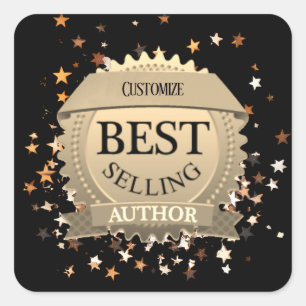 Personalised Best Selling Author Square Sticker