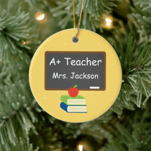 Personalised Best Teacher Chalkboard Ceramic Ornament