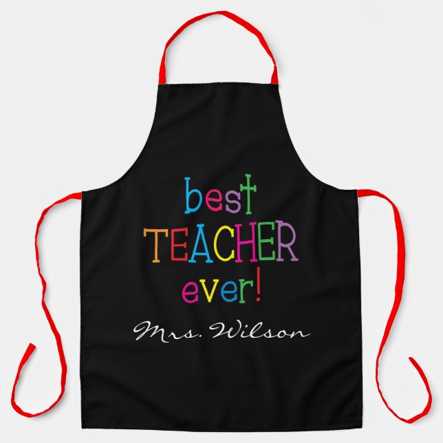 Personalised Best Teacher Ever Apron (Front)