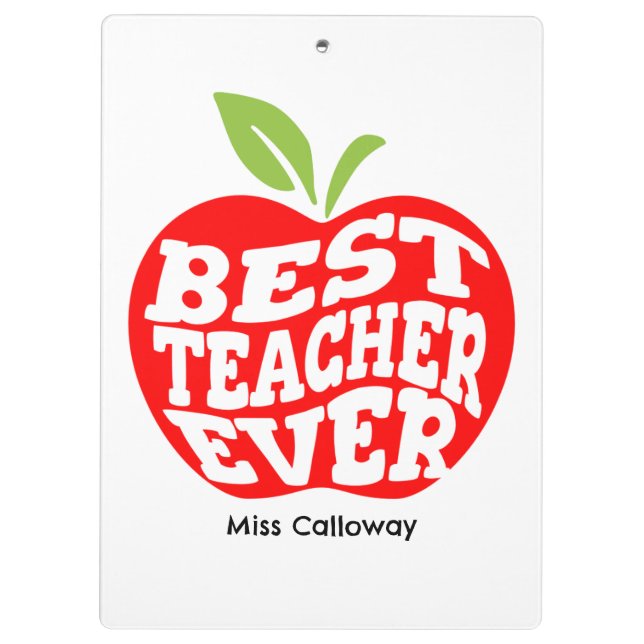Personalised Best Teacher Ever Clipboard (Back)