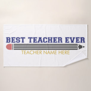 Personalised Best Teacher Ever - Customised Gift Bath Towel