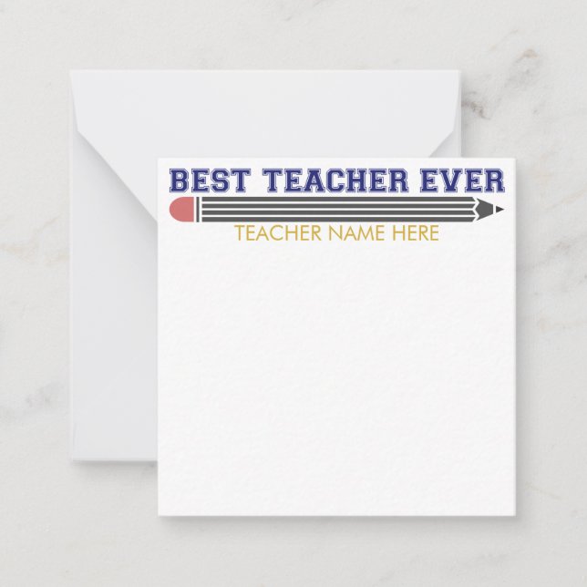 Personalised Best Teacher Ever - Customised Gift Card (Front)