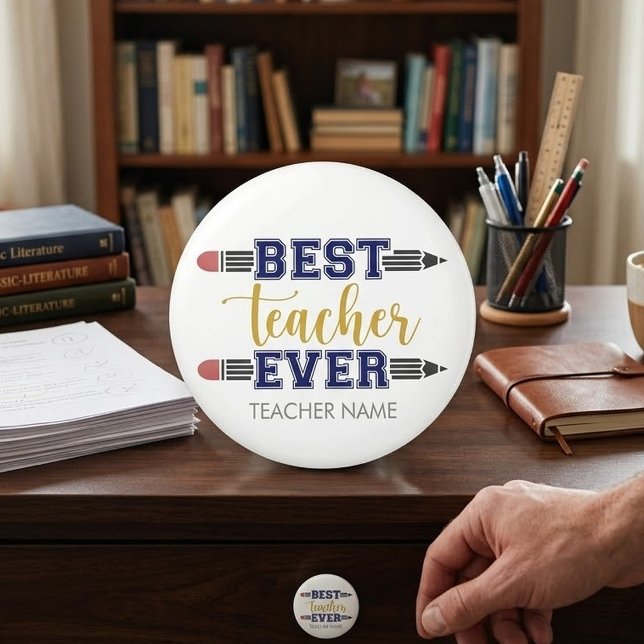 Personalised Best Teacher Ever - Customised Gift Ceramic Knob (Creator Uploaded)