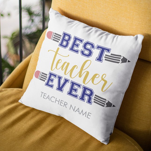 Personalised Best Teacher Ever - Customised Gift Cushion (Creator Uploaded)