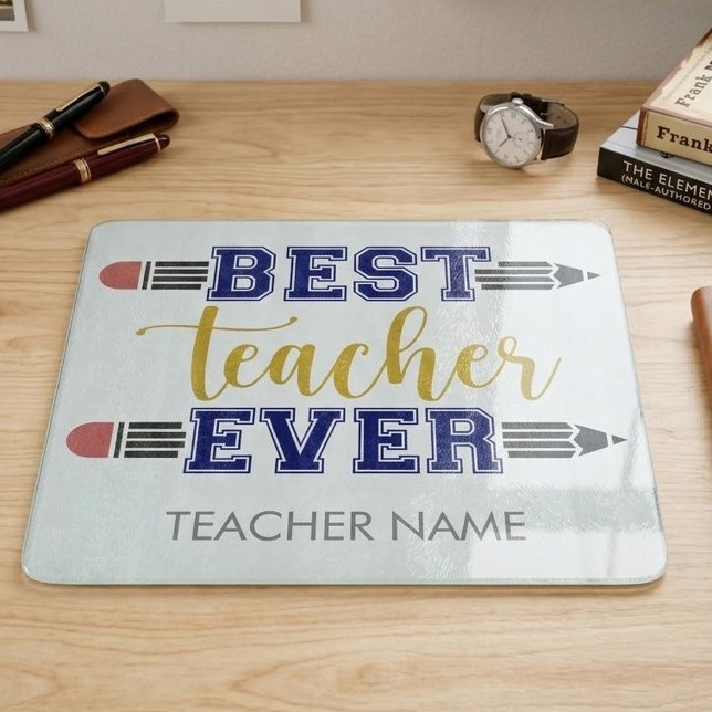 Personalised Best Teacher Ever - Customised Gift Cutting Board (Creator Uploaded)