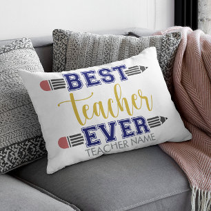 Personalised Best Teacher Ever - Customised Gift Decorative Cushion