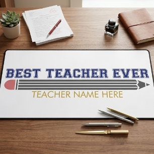 Personalised Best Teacher Ever - Customised Gift Desk Mat