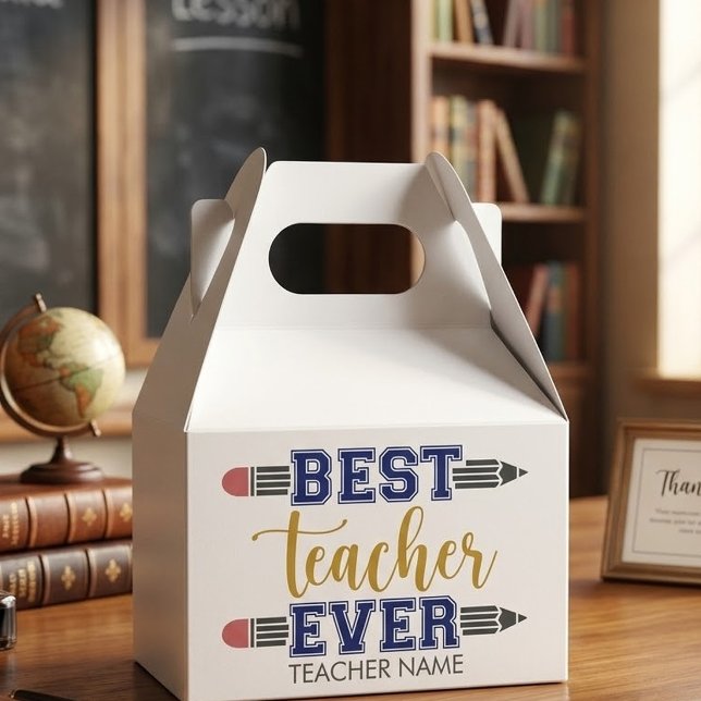 Personalised Best Teacher Ever - Customised Gift Favour Box (Creator Uploaded)