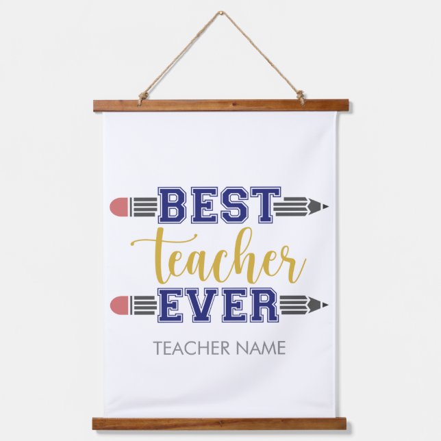 Personalised Best Teacher Ever - Customised Gift Hanging Tapestry (Front)