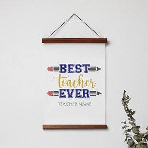 Personalised Best Teacher Ever - Customised Gift Hanging Tapestry