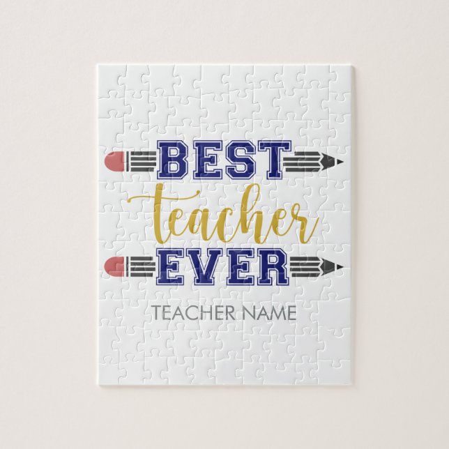 Personalised Best Teacher Ever - Customised Gift Jigsaw Puzzle (Vertical)