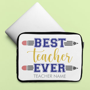 Personalised Best Teacher Ever - Customised Gift Laptop Sleeve
